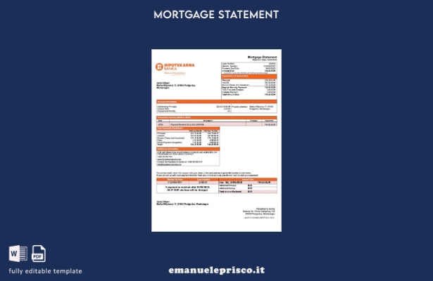 stile verificato Dichiarazione di mutuo Montenegro Hipotekarna banka Modello Wor